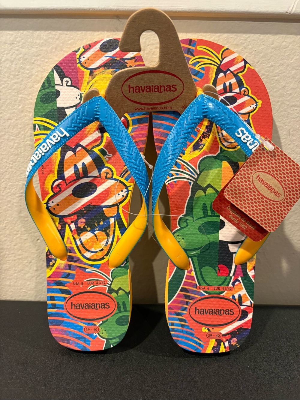 Havaianas Disney Goofy Flip Flops Beach Sandals Men’s Size 8 Womens 9.5 NWT